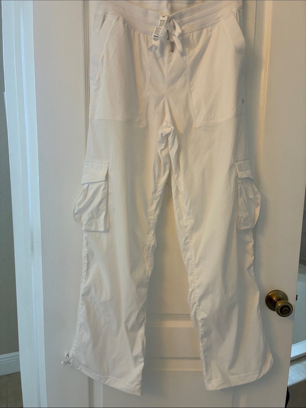 Lululemon White Cargo Drawstring Pants